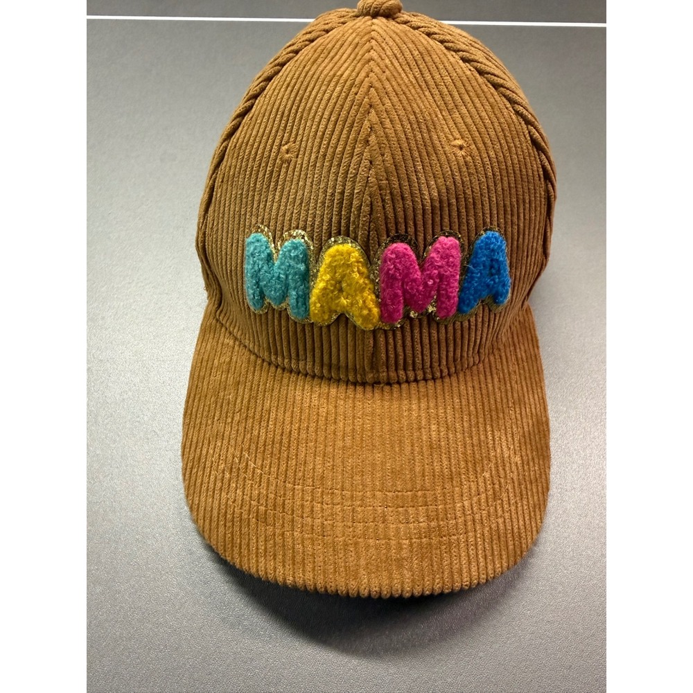 Mama Corduroy Baseball Cap Brown Chenille Patch Adjustable Hat glam colorful